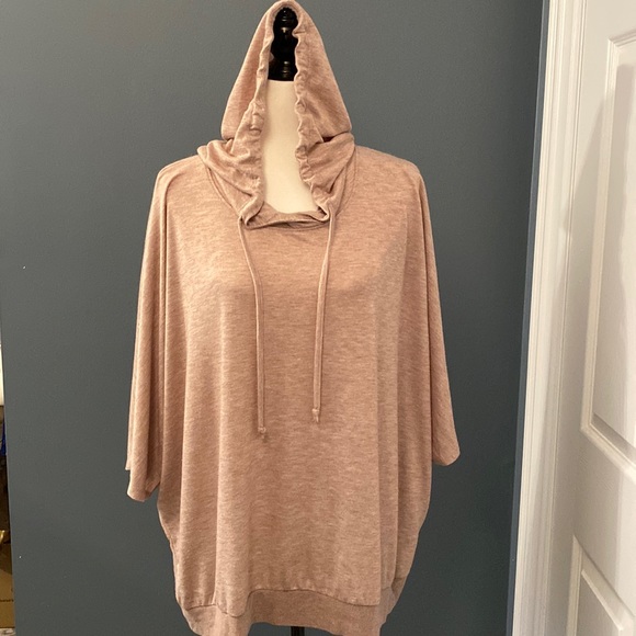 Plus Size Short Sleeve Hoodie - Picture 1 of 5